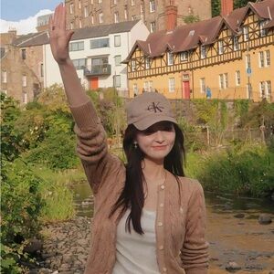 Ralph Lauren Tan Cable Knit Cardigan